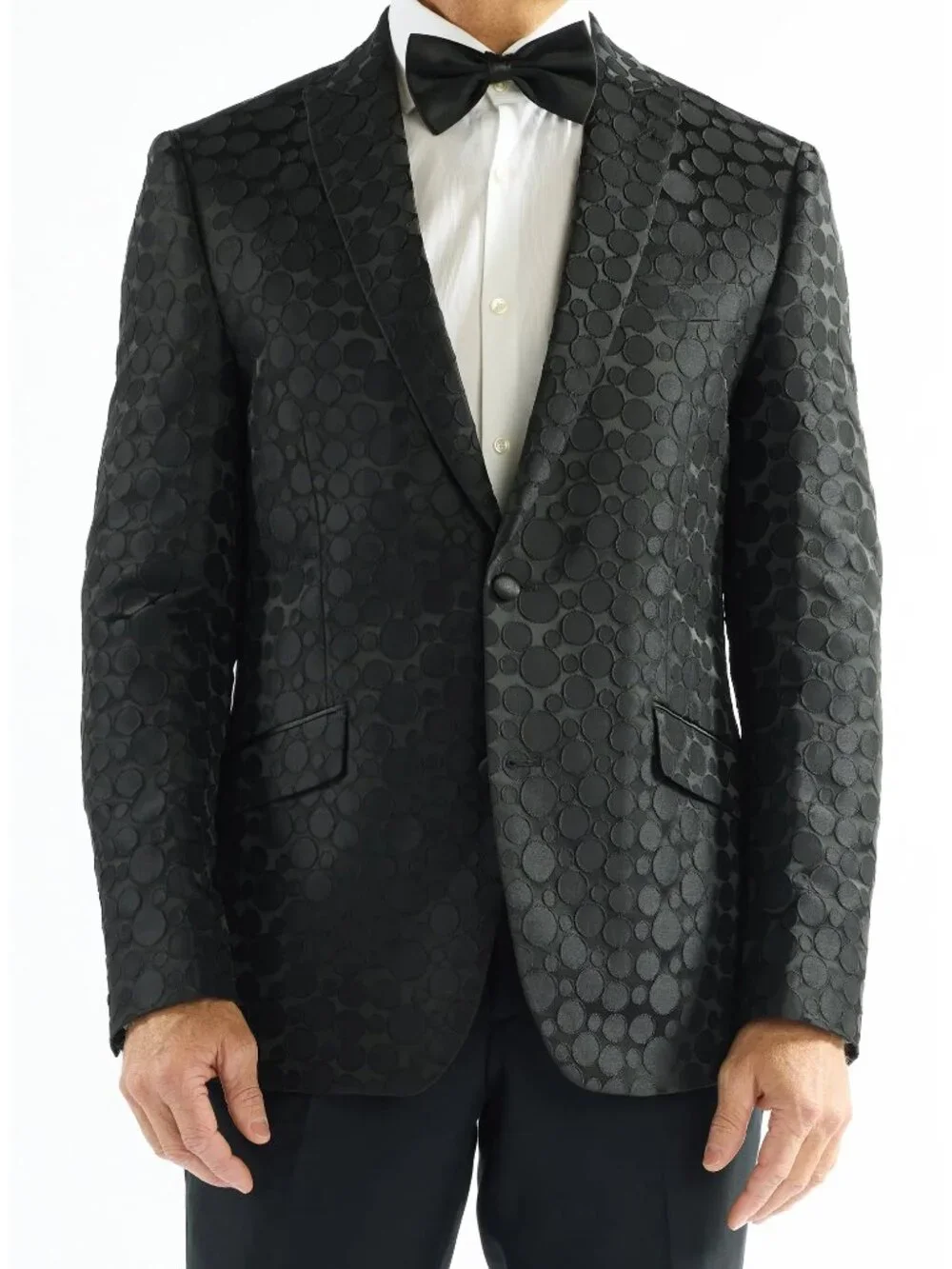 Dotted Jacquard Evening Jacket SAVILE ROW CO - NWT - Size 40 Regular, BLACK